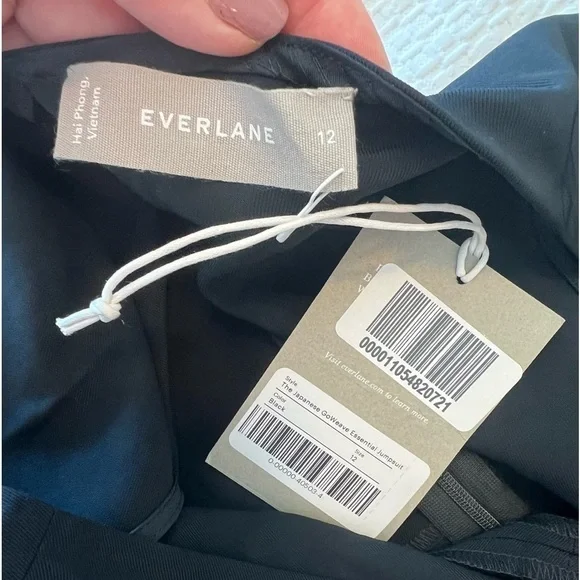 Everlane Japanese GoWeave Black Jumpsuit NWT